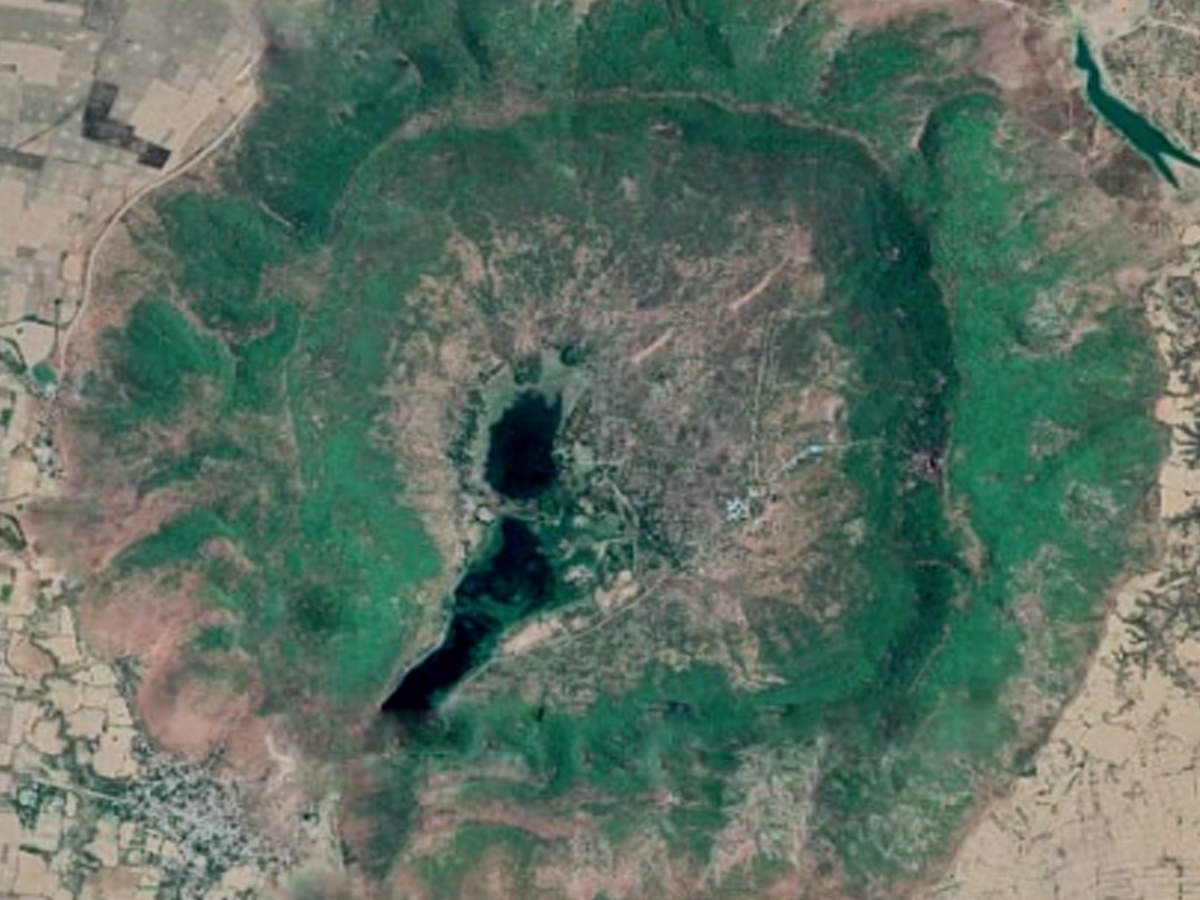 Satellite image of Ramgarh crater