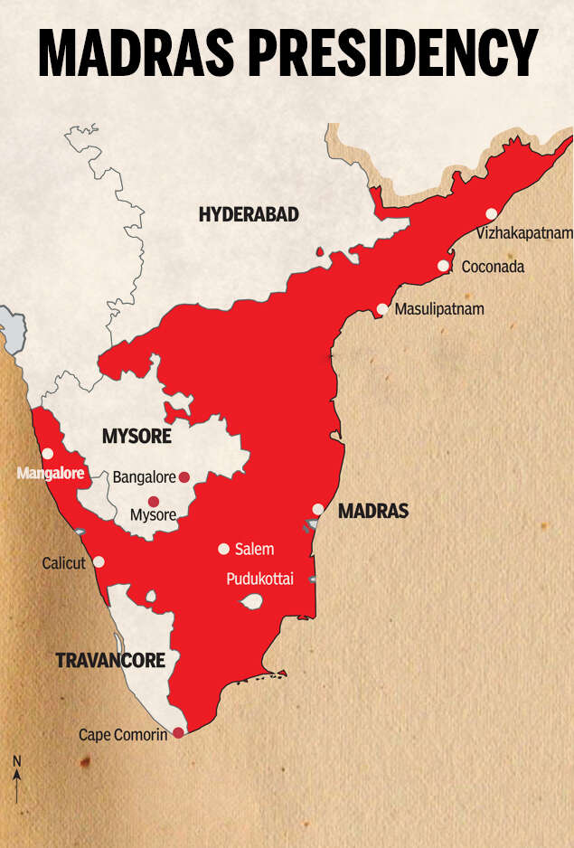 Old Madras State Map Will 2021 Lead To Tamil Nadu's First Coalition Since 1952? | India News -  Times Of India