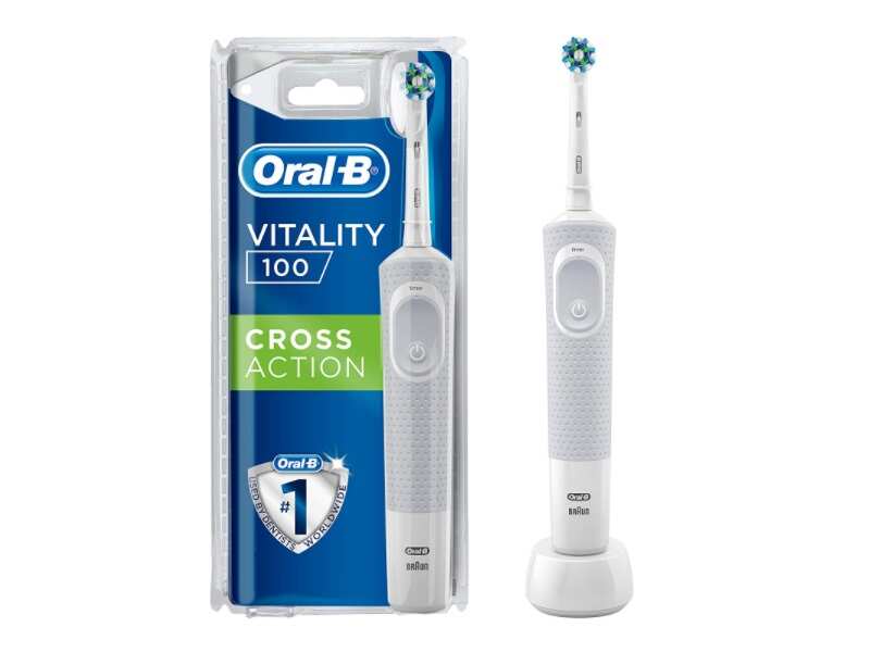 oral b vitality 100 white criss cross electric rechargeable toothbrush