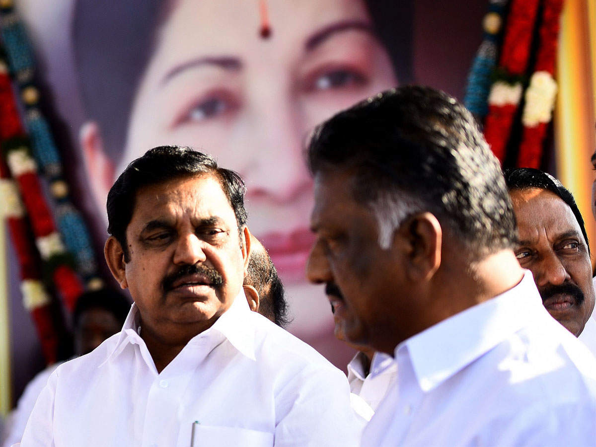 Tamil Nadu chief minister Edappadi K Palaniswami (left) and his deputy O Panneerselvam.