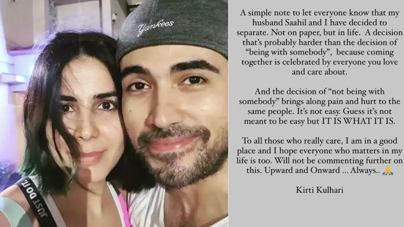 1600px x 900px - Pink' actress Kirti Kulhari announces separation from husband Saahil Sehgal  | Hindi Movie News - Bollywood - Times of India