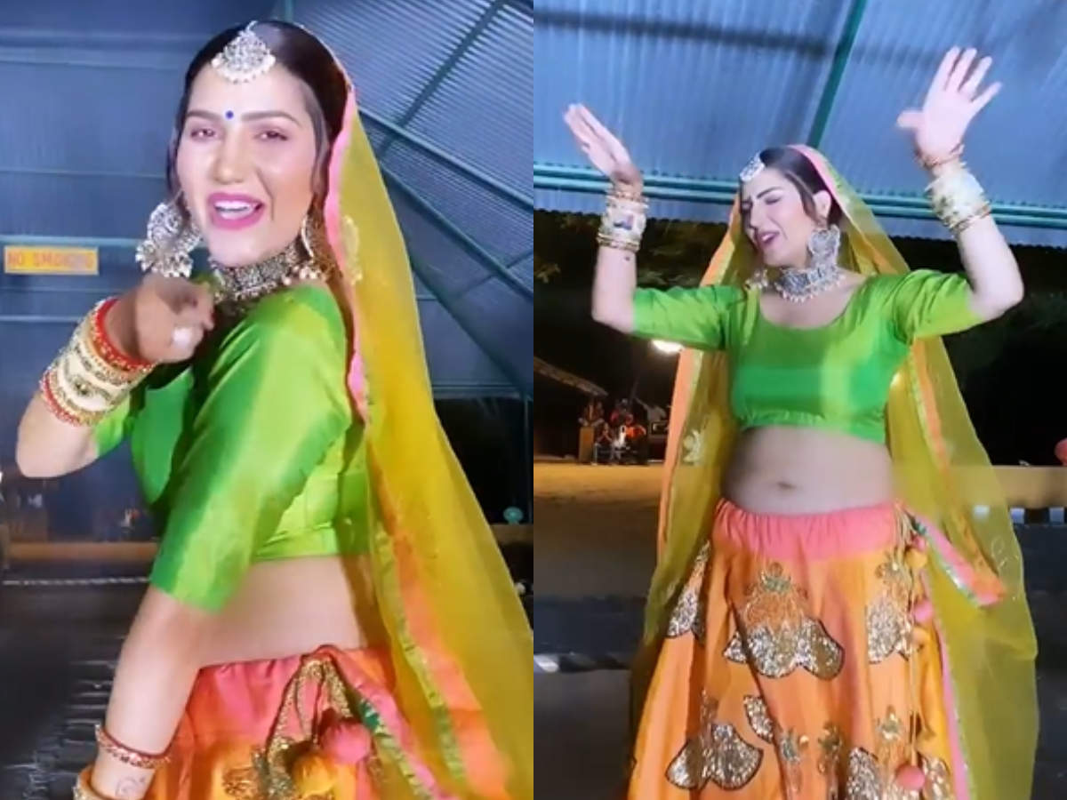 Bigg Boss fame Sapna Chaudhary is wowing fans as she grooves to Kanika Kapoor&#39;s Thade Rahiyo; watch - Times of India