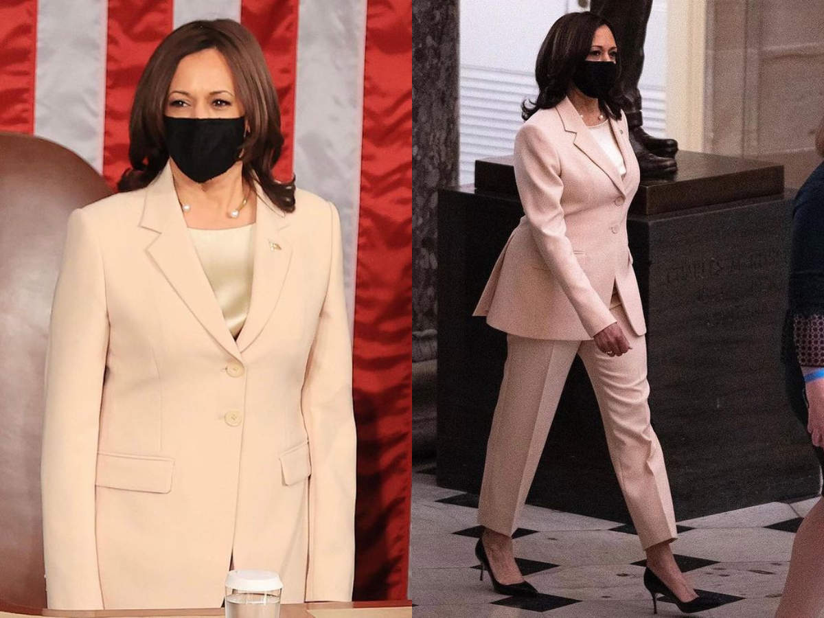 Kamala Harris Wears An Off White Prabal Gurung Suit At Congress Speech Times Of India