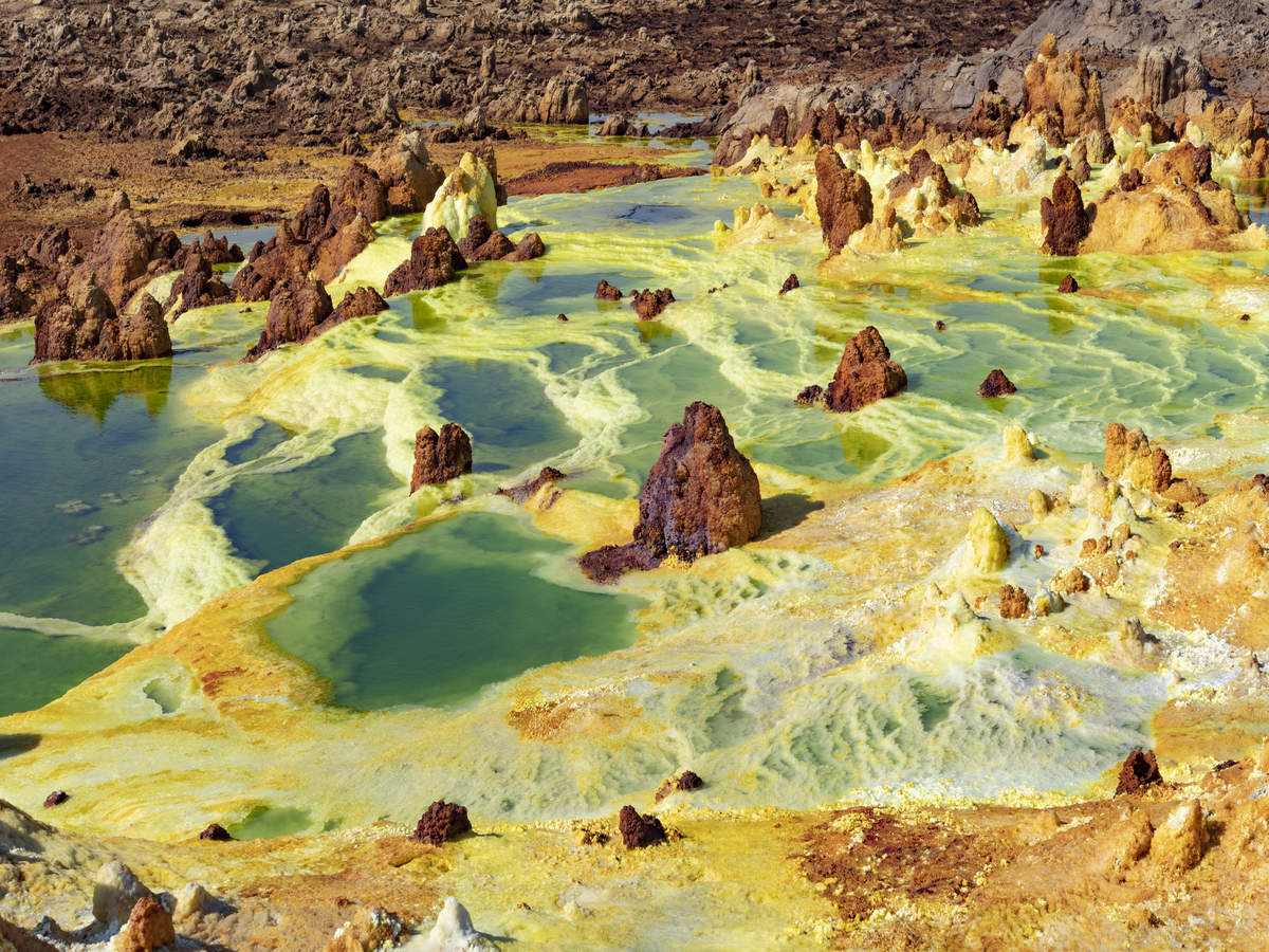 Danakil Depression in Ethiopia–the gateway to hell with colourful acid pools