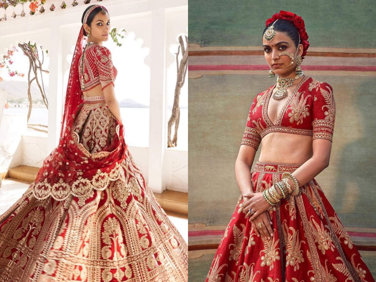 best red bridal lehenga