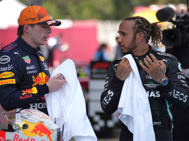 Max Verstappen and Lewis Hamilton. (AFP Photo)