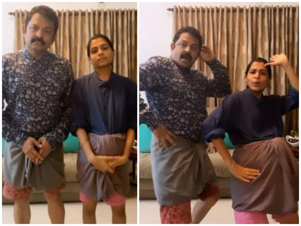 Krishna Kumar Watch Koodevide Actor Krishna Kumar And Daughter Diya Leave Fans Awed With Their Perfect Ok Dance Times Of India