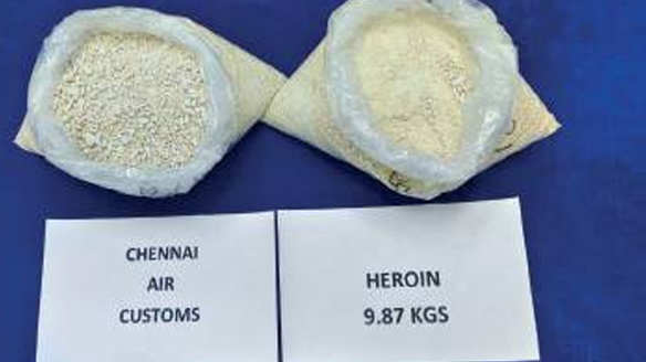 The heroin seized by Chennai Air customs. 