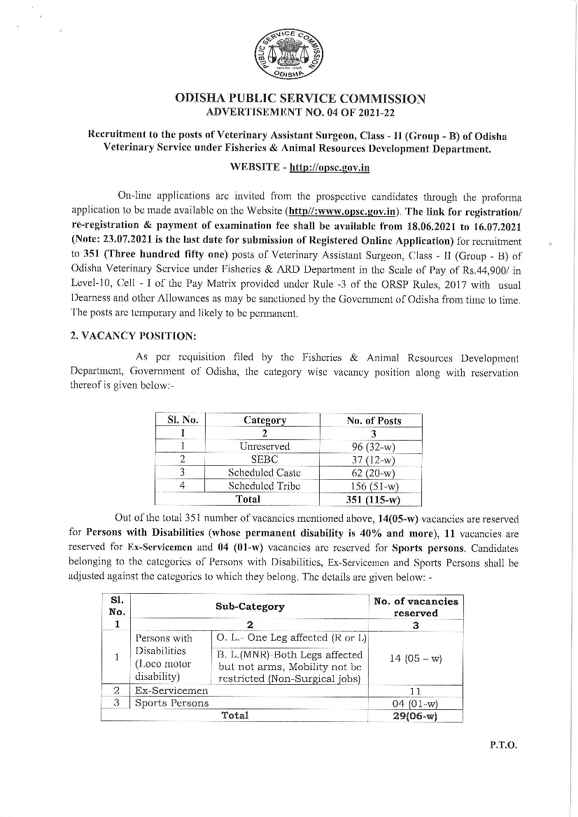 OPSC Odisha Recruitment 2021: Apply online for 351 Veterinary Assistant Surgeon posts - Times of India OPSC Odisha Recruitment 2021: Apply online for 351 Veterinary Assistant Surgeon posts - Times of India