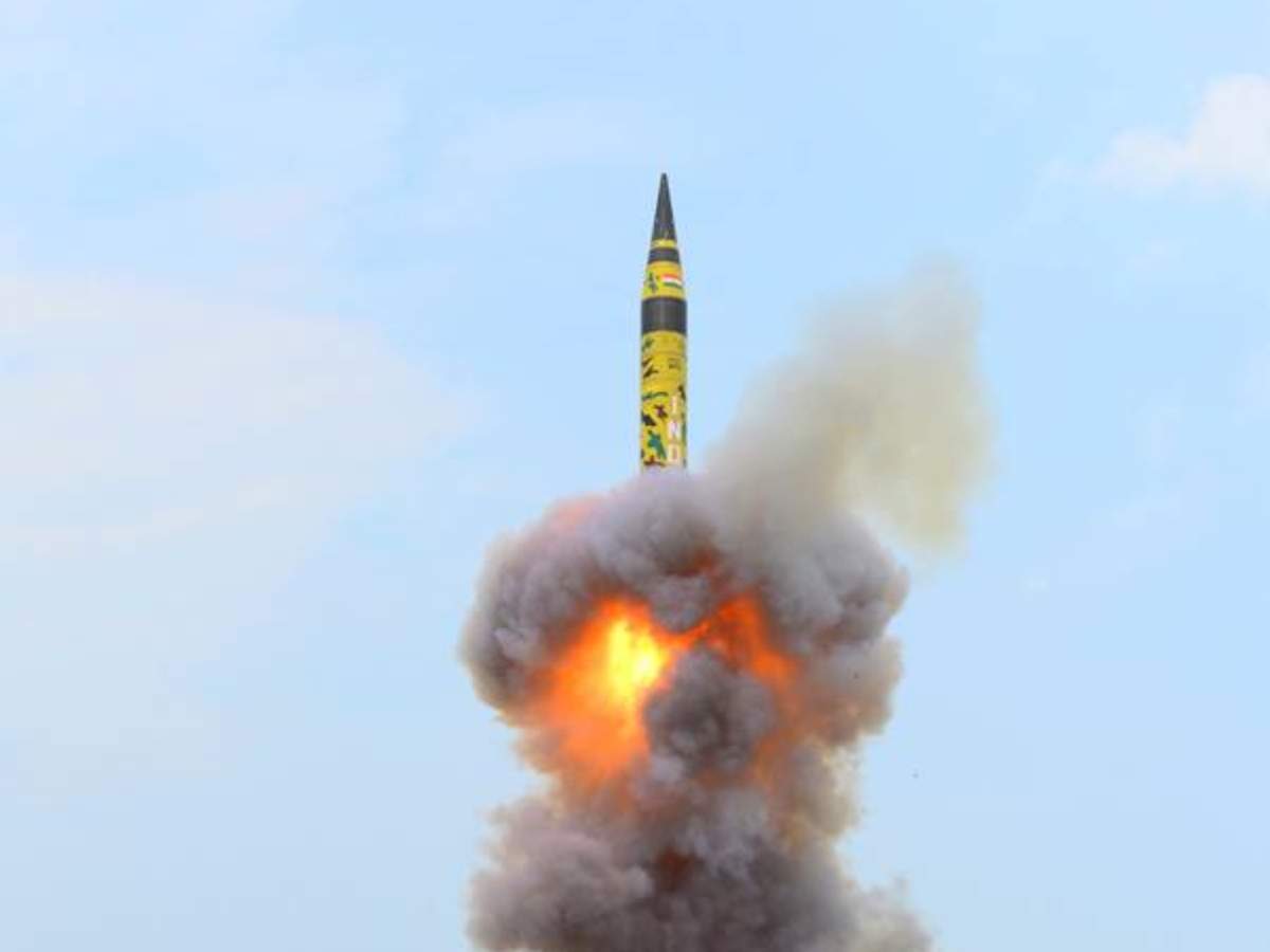 Agni-V, India’s most potent inter-continental ballistic missile.(File photo)