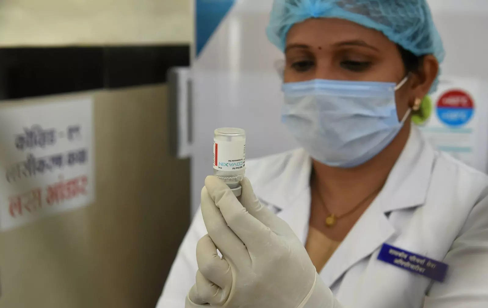 A medic prepares the dose of Covaxin vaccine at Sir JJ Hospital Hospital in Mumbai. (PTI Photo)