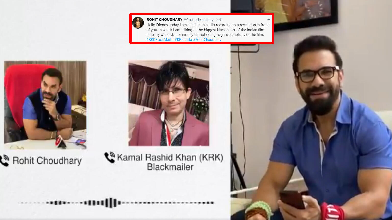 Actor Rohit Choudhary Leaks Alleged Call Recording Of Kamaal R Khan Aka Krk Demanding Rs 25 Lakh For Film Review | Hindi Movie News - Bollywood - Times Of India
