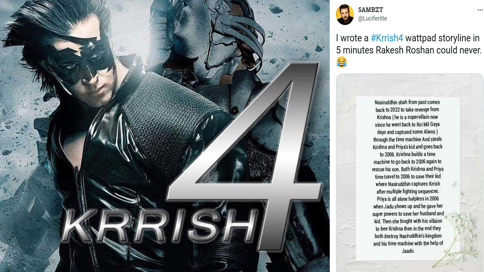 Hrithik Roshan is blown away after a fan comes up with 'Krrish 4' plot in 5  minutes, netizens love the version which sees 'Jaadu' reprising his role |  Hindi Movie News -