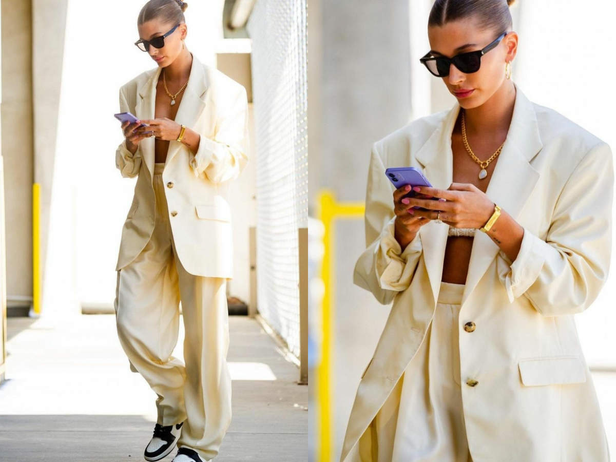 Hailey Bieber redefines street style with her eclectic outfit - Times of  India