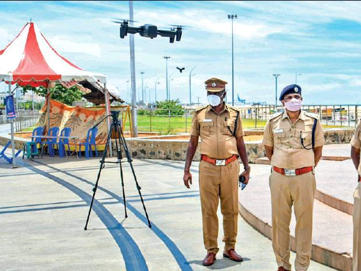 Drone helped police personnel to effectively monitor crowds and people movement during the lockdowns imposed due to Covid-19