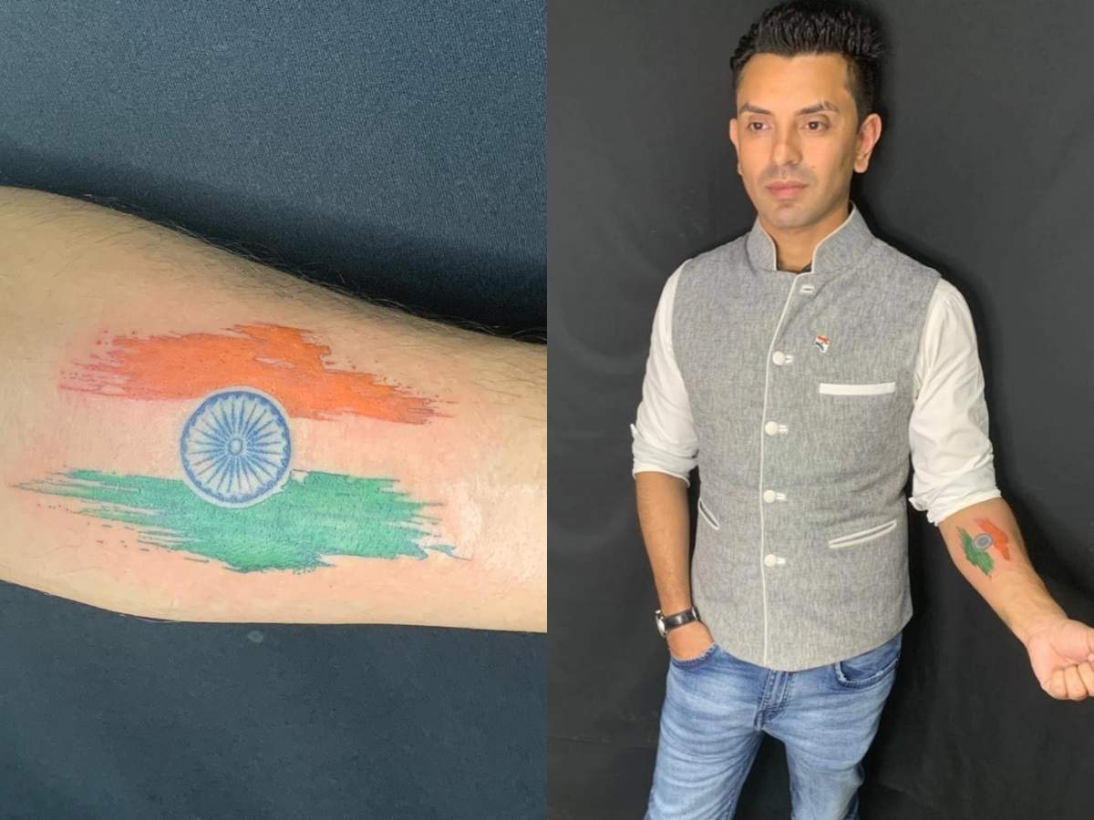 Indian flag tattoo  Flag tattoo Tattoos Tattoo for son
