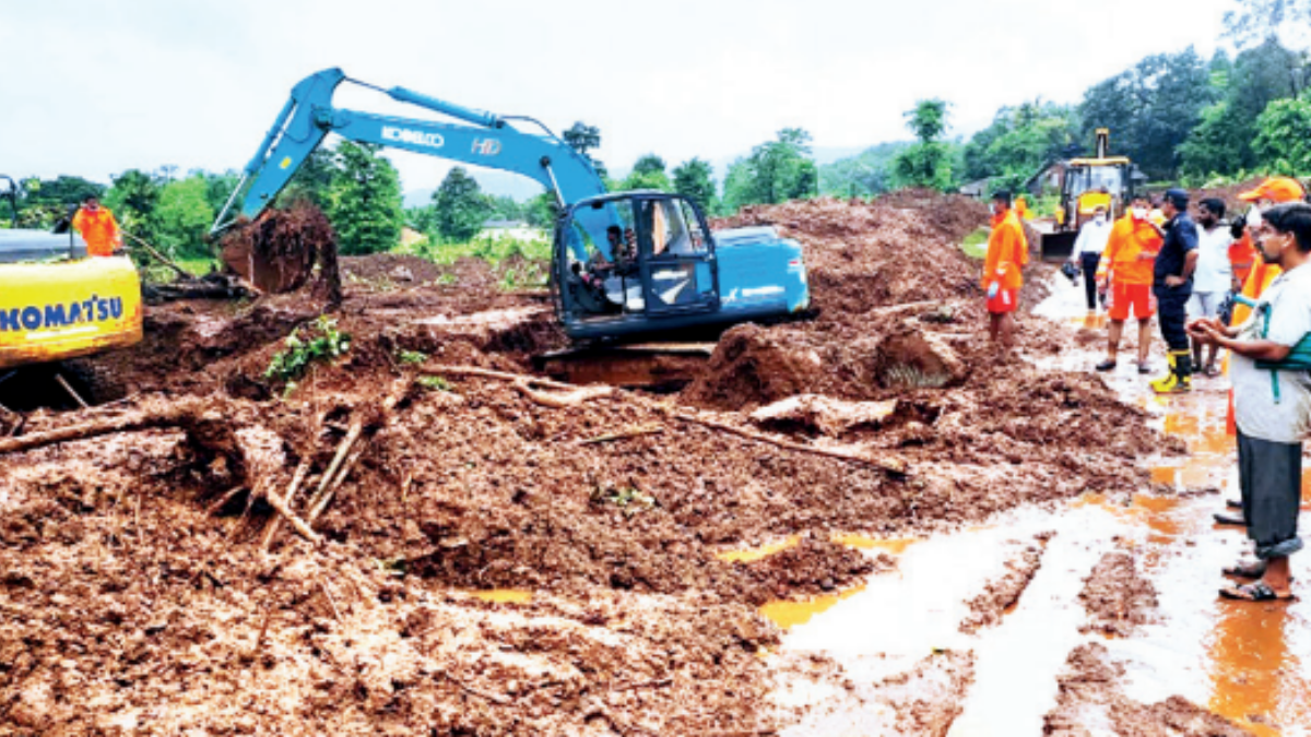 Landslide clearing operation in Satara and Raigad districts