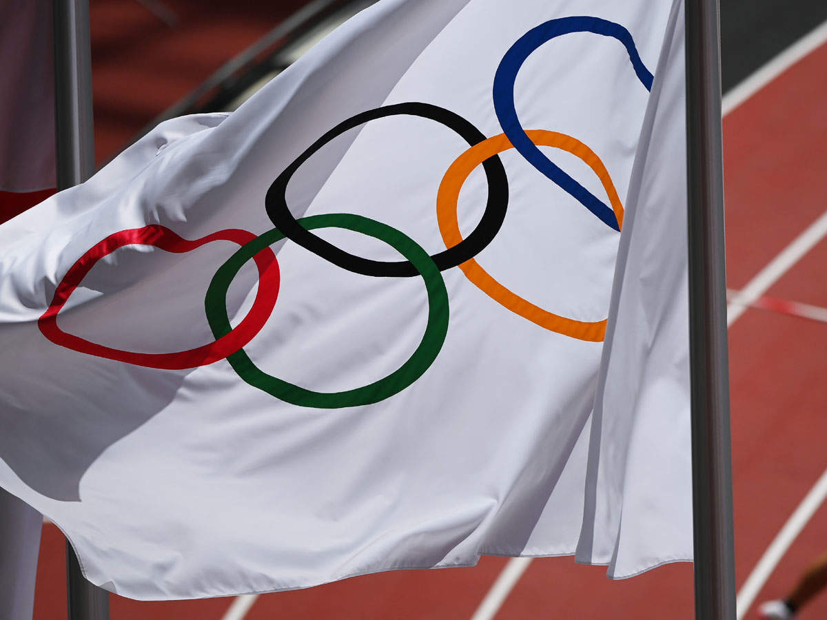 Olympic rings flag at Tokyo 2020 Olympic Games. (Photo by Matthias Hangst/Getty Images)