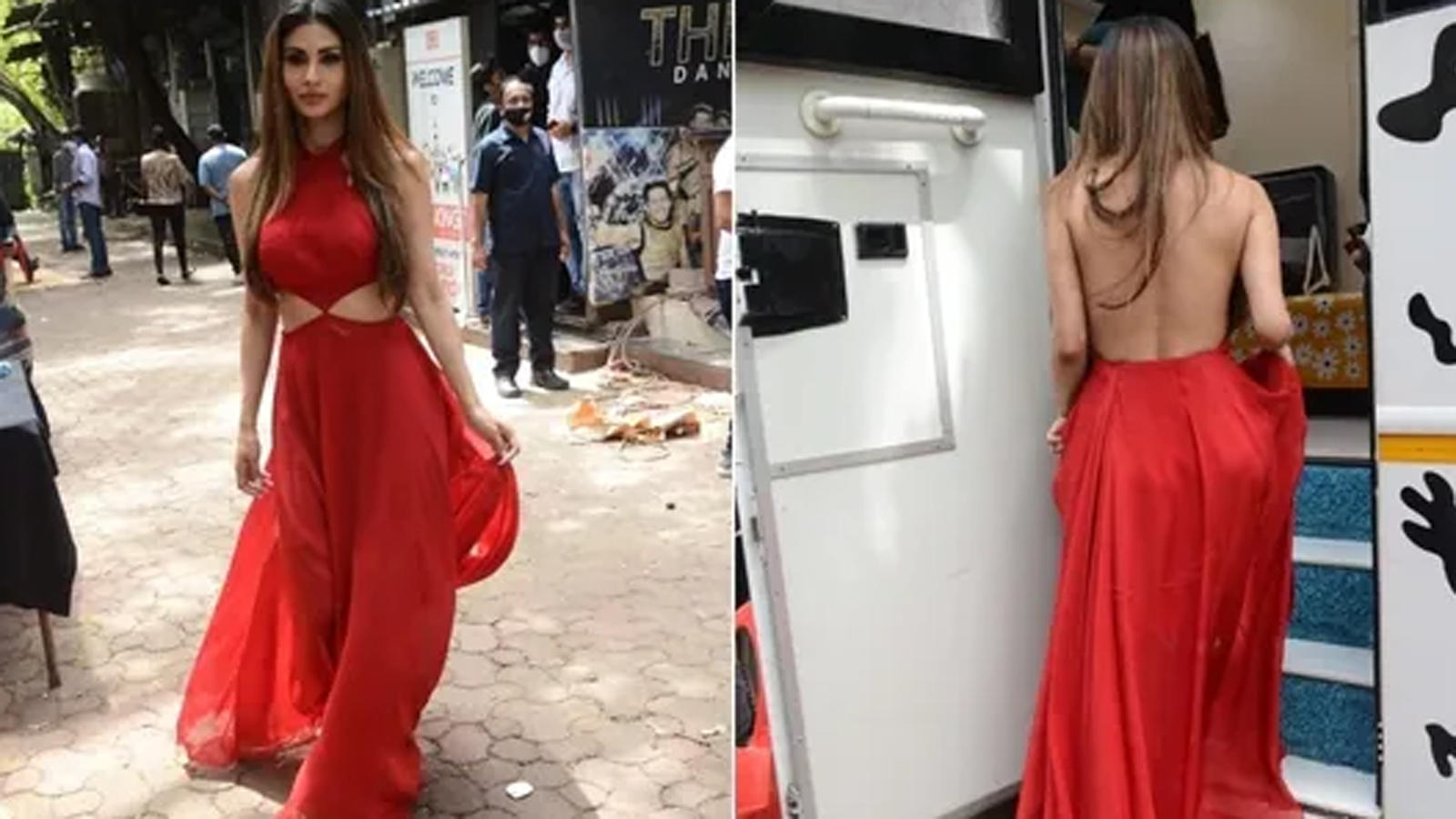Mouni Roy stuns in red backless dress | Hindi Movie News - Bollywood -  Times of India