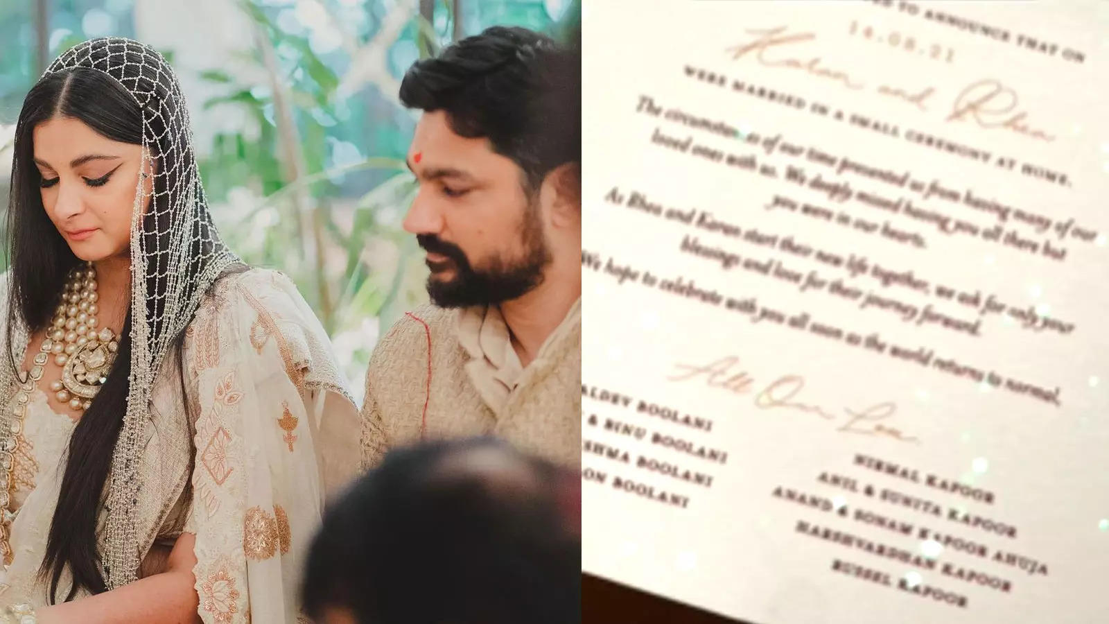 Rhea Kapoor, Karan Boolani send cards to those who weren&#39;t invited to their wedding, Ayesha Shroff shares a glimpse | Hindi Movie News - Bollywood - Times of India