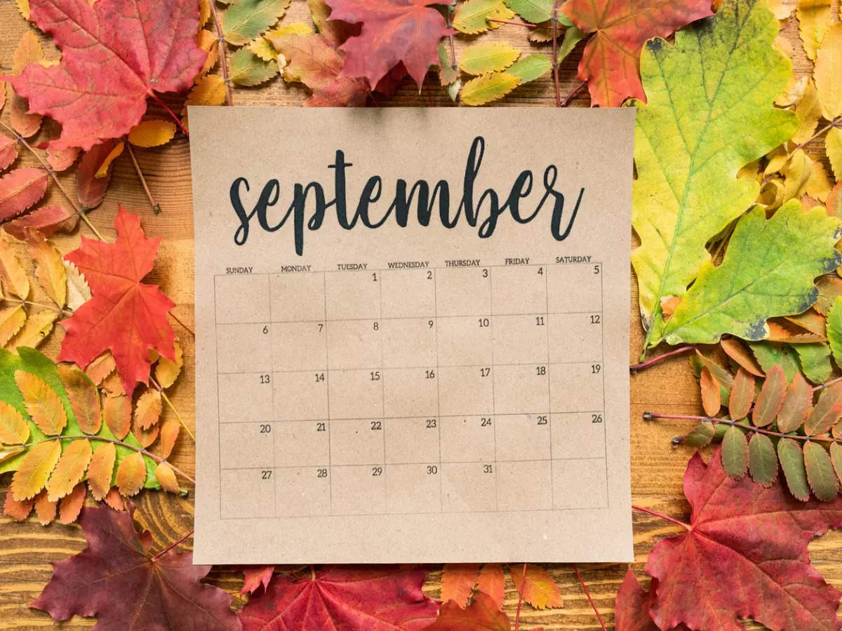Лист календаря сентябрь
