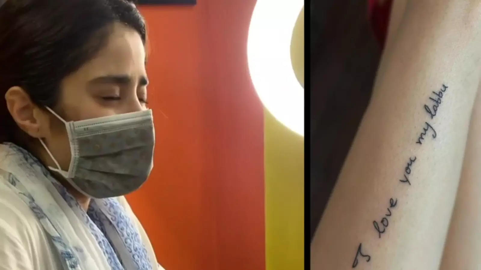 Janhvi Kapoor gets a tattoo of mom Sridevi&#39;s handwritten note | Hindi Movie  News - Bollywood - Times of India