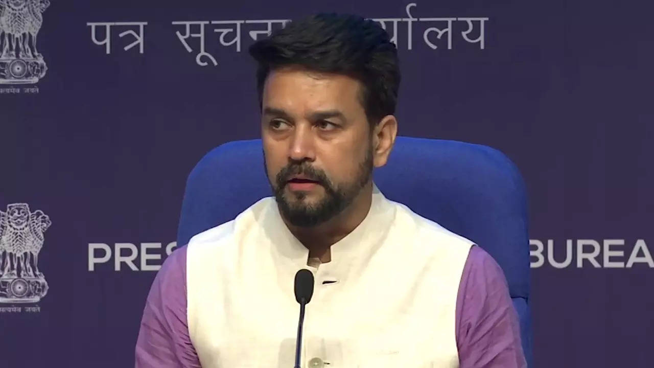 Anurag Thakur thanked his predecessor Kiren Rijiju for his contributions in the run-up to the Tokyo Games. (ANI Photo)