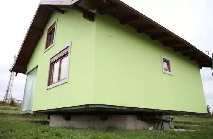 The mechanism of Vojin Kusic's rotating house is seen in Srbac, Bosnia and Herzegovina,  