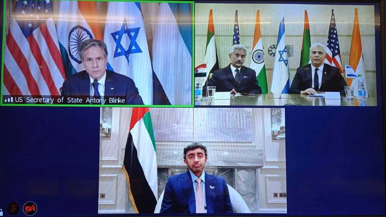 Jaishankar along with his Israeli counterpart Yair Lapid joined a virtual meeting with US Secretary of State Antony Blinken and UAE Foreign Minister Abdullah bin Zayed. (Credits: Twitter)
