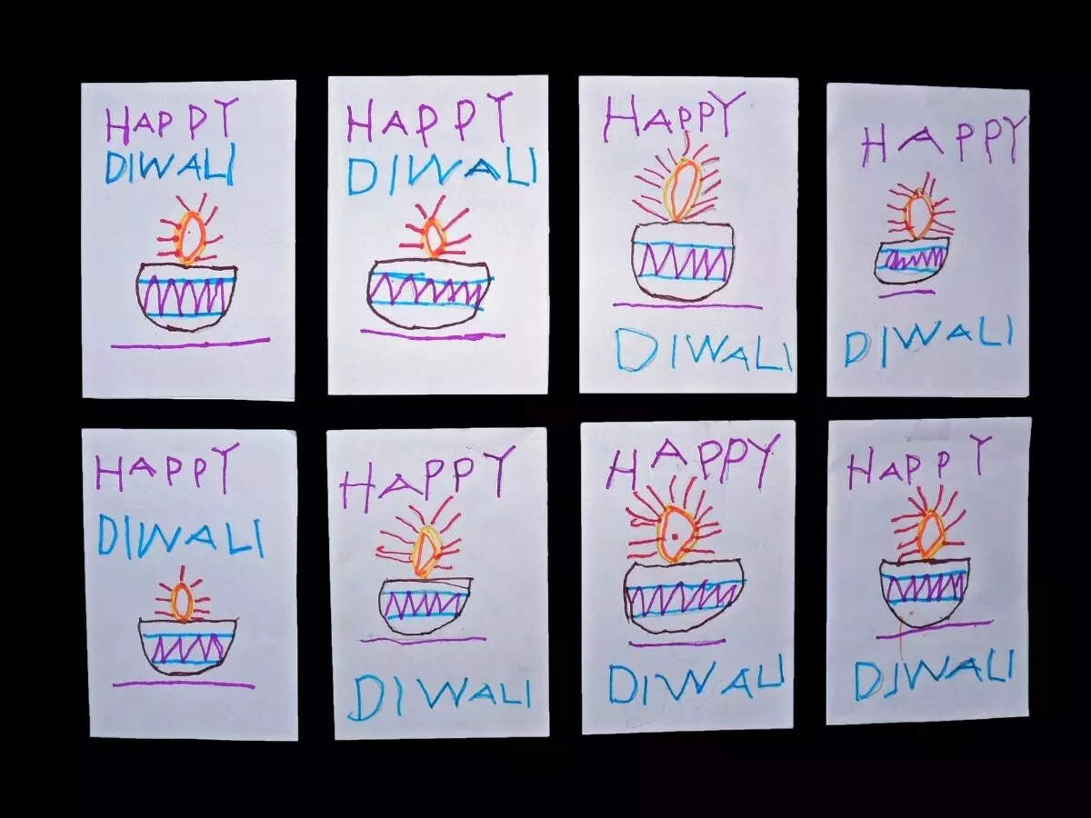 Diwali Greeting Card Drawing