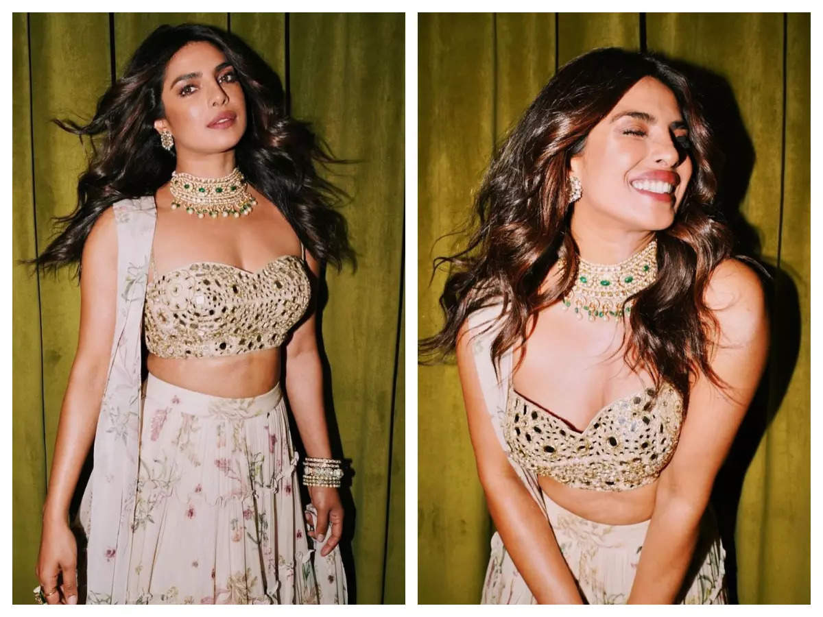 Priyanka Chopra shells out major desi vibes in her shimmery gold attire as she wishes fans on Diwali – See pics | Hindi Movie News - Times of India