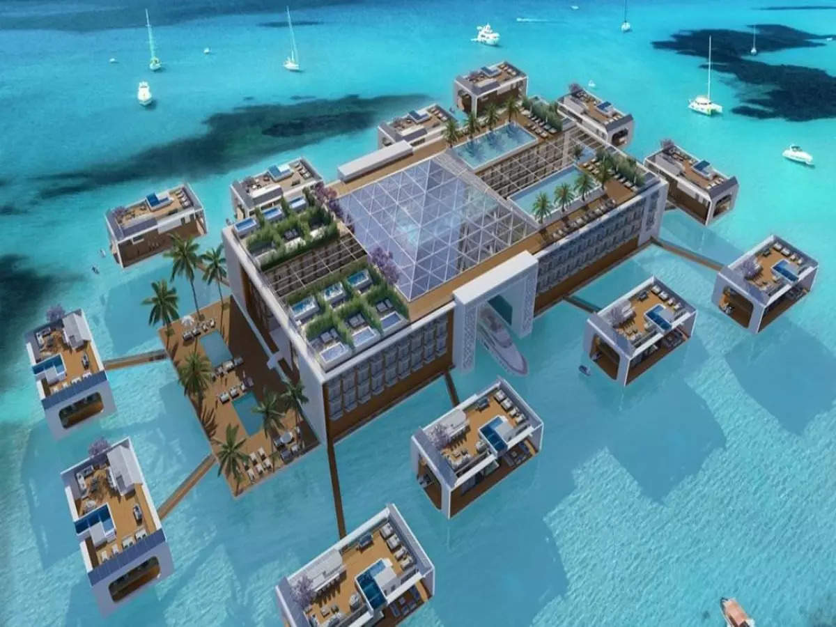 Dubai will soon have a floating resort with an overwater helipad!