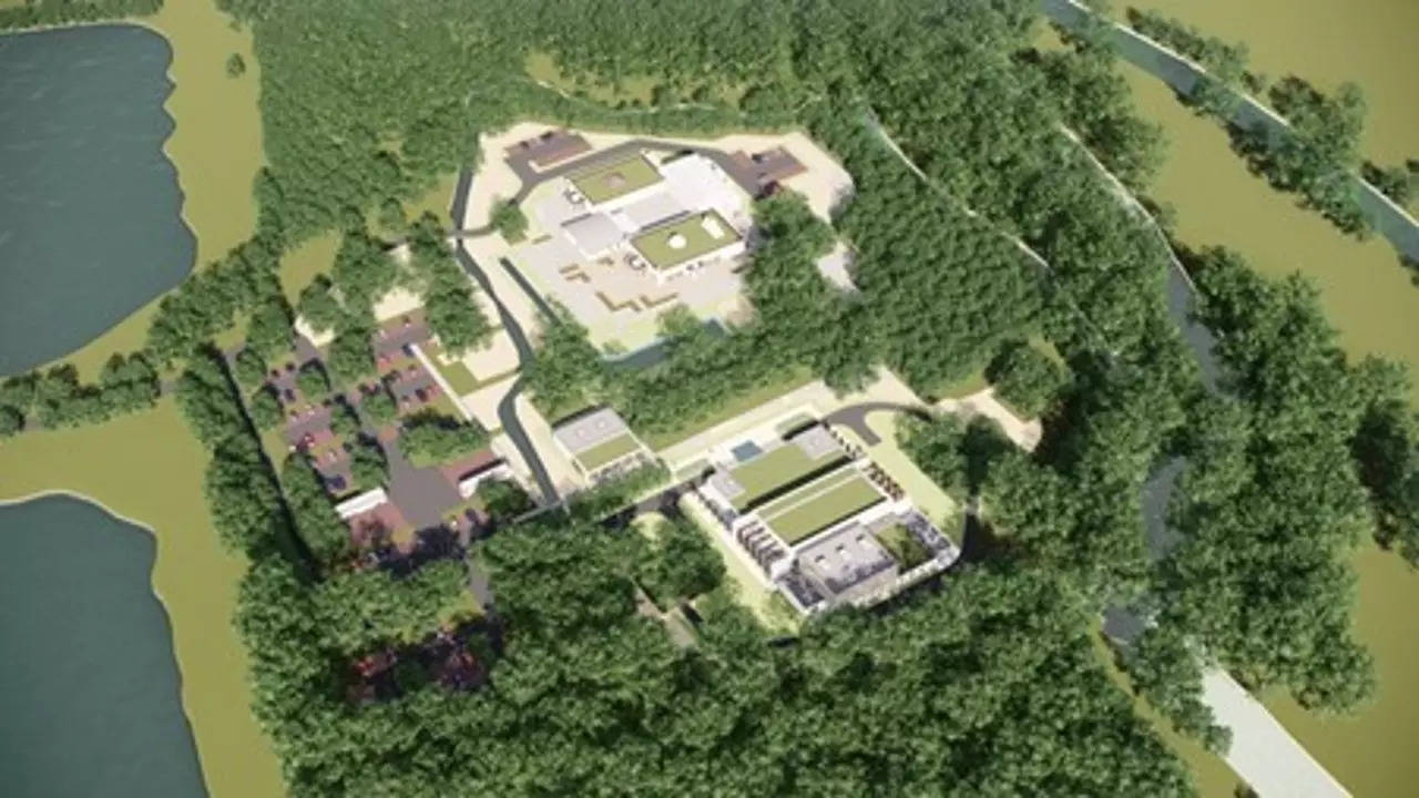 An image of the proposed Hindu crematorium on the grounds of Anoopam Mission UK, spanning 15 acres.