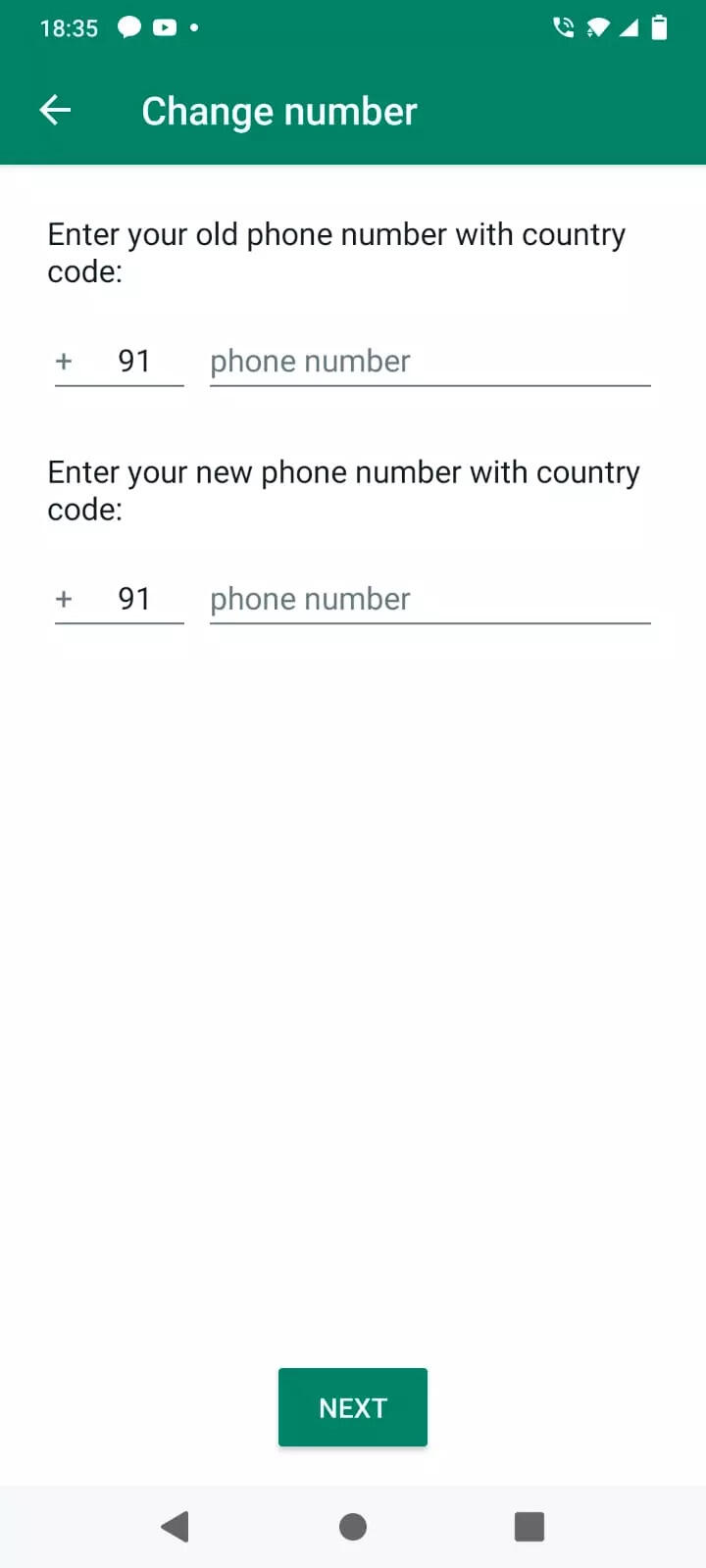 How to change WhatsApp number without losing existing chats