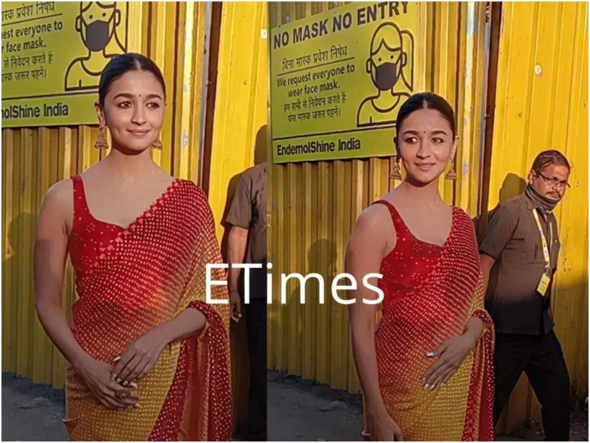 Alia Bhatt is a bundle of sunshine in a saree, as she steps out for RRR  promotions | Hindi Movie News - Times of India