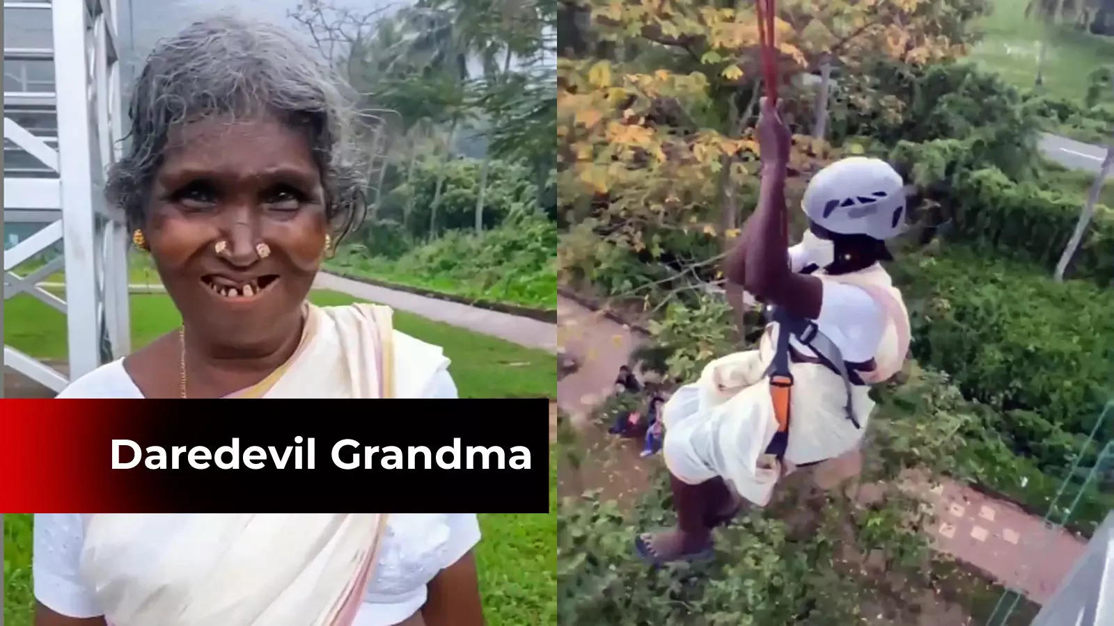 Watch viral video: 72-year-old Kerala woman ziplines fearlessly in Palakkad