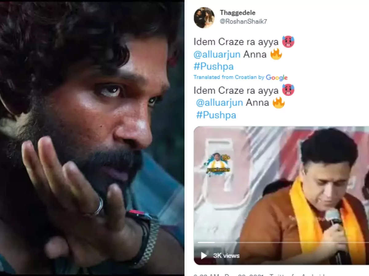 Politician mouths Allu Arjun's famous dialogue from 'Pushpa'! | Telugu  Movie News - Times of India