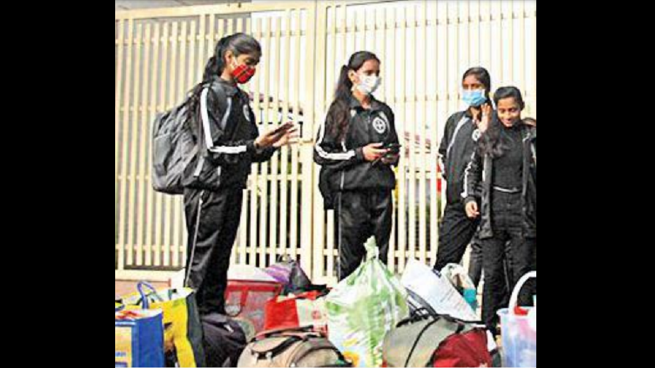 Students vacate Subhash Excellence School hostel in Bhopal after the government order.