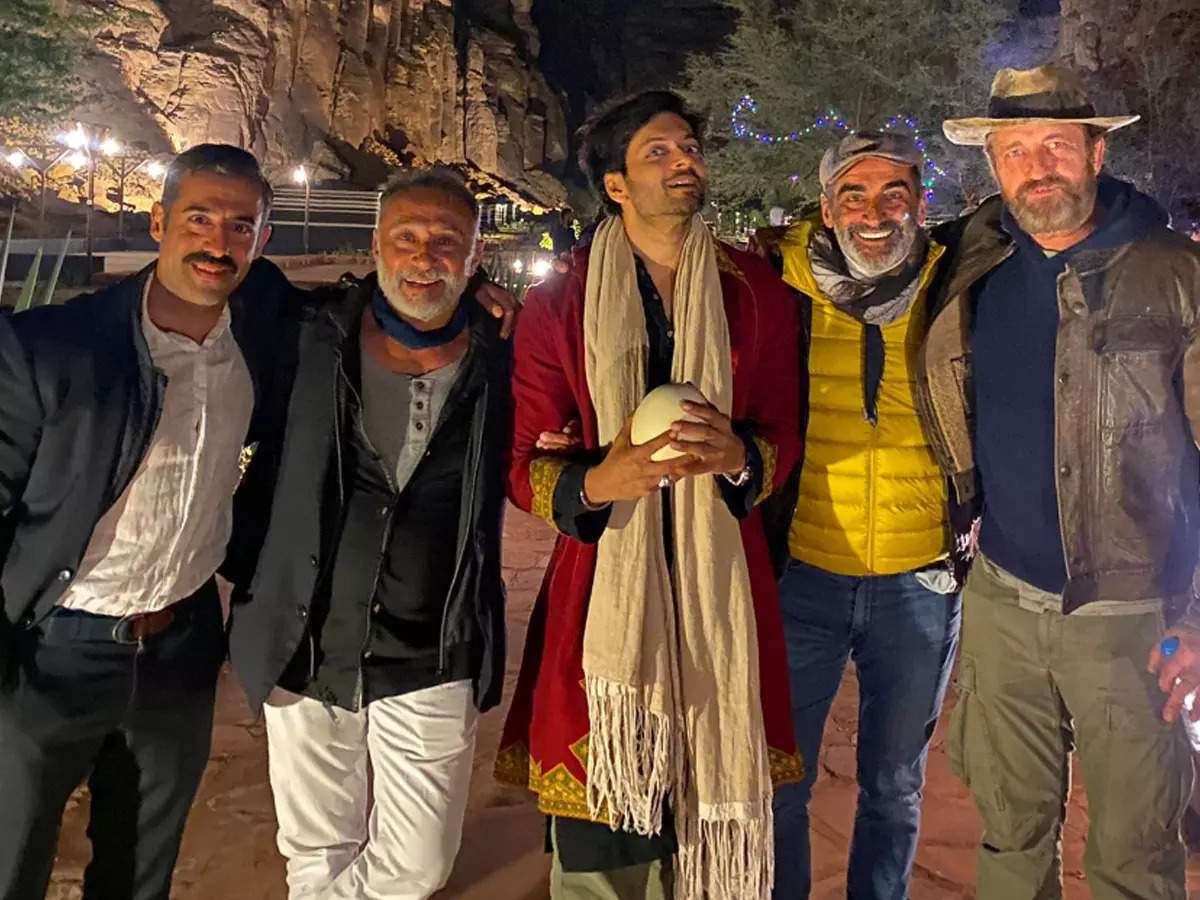 Ali Fazal shares goofy photos with Gerard Butler and &#39;Kandahar&#39; co-stars Navid Negahban and Bahador Foladi | English Movie News - Times of India
