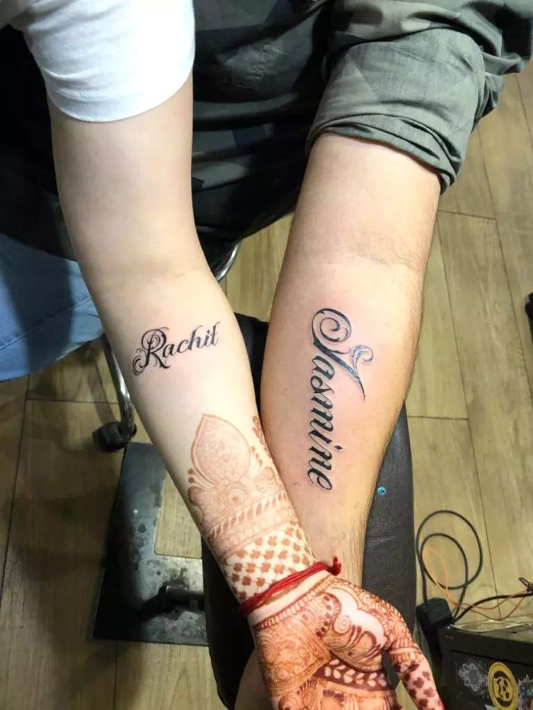 Artistic sunny  Couple Name Tattoo  nametattoos couplegoals  coupletattoos couple tattoo  Facebook