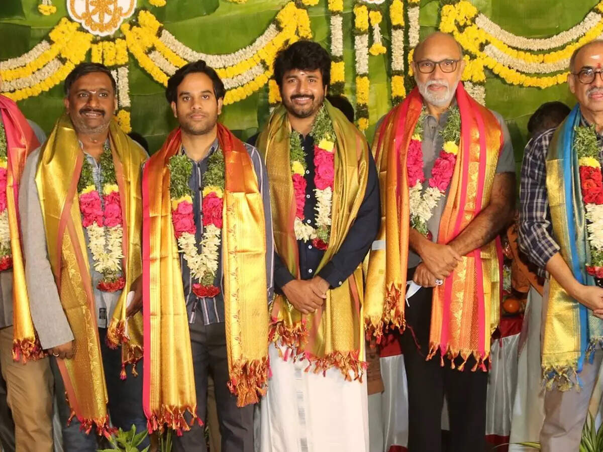 The Shooting Of Sk Begins With A Muhurat Puja Sathyaraj Joins Sivakarthikeyan Tamil Movie News Times Of India