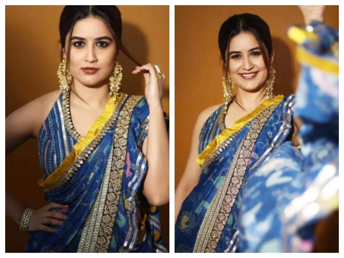 vaidehi: Vaidehi Parashurami looks breathtakingly beautiful in this blue saree; see pics | Marathi Movie News - Times of India