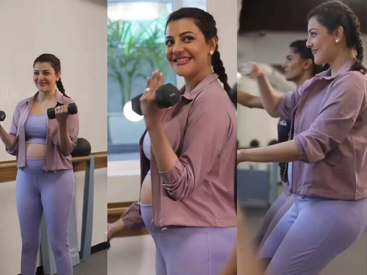 Watch: Pregnant Kajal Aggarwal does strength conditioning exercises to keep  fit | Telugu Movie News - Times of India