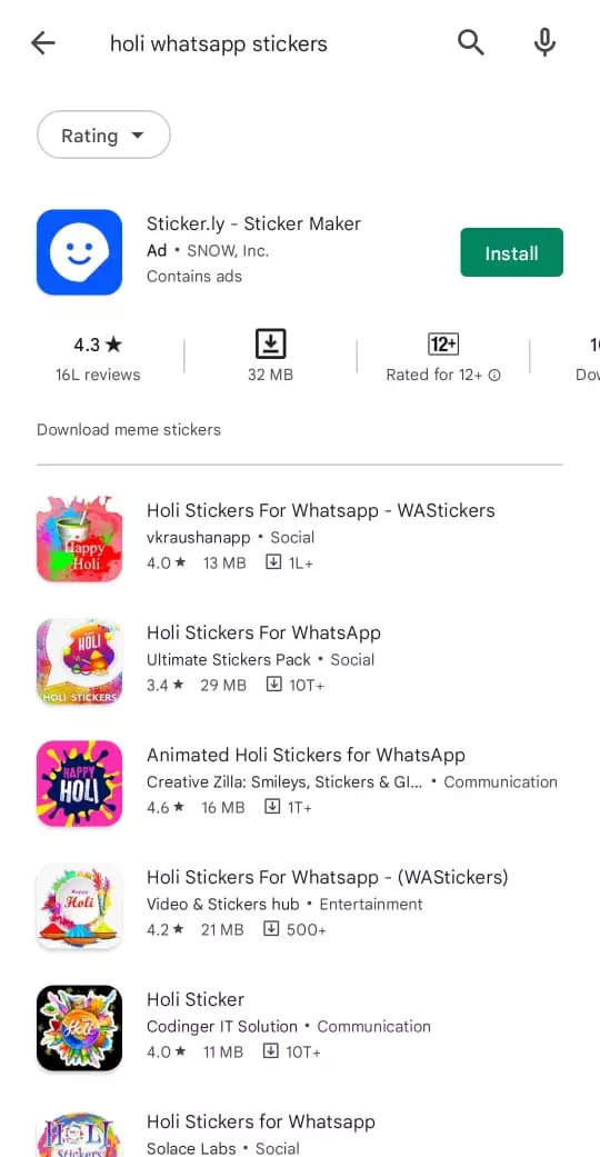 How to send Holi greeting using WhatsApp Stickers