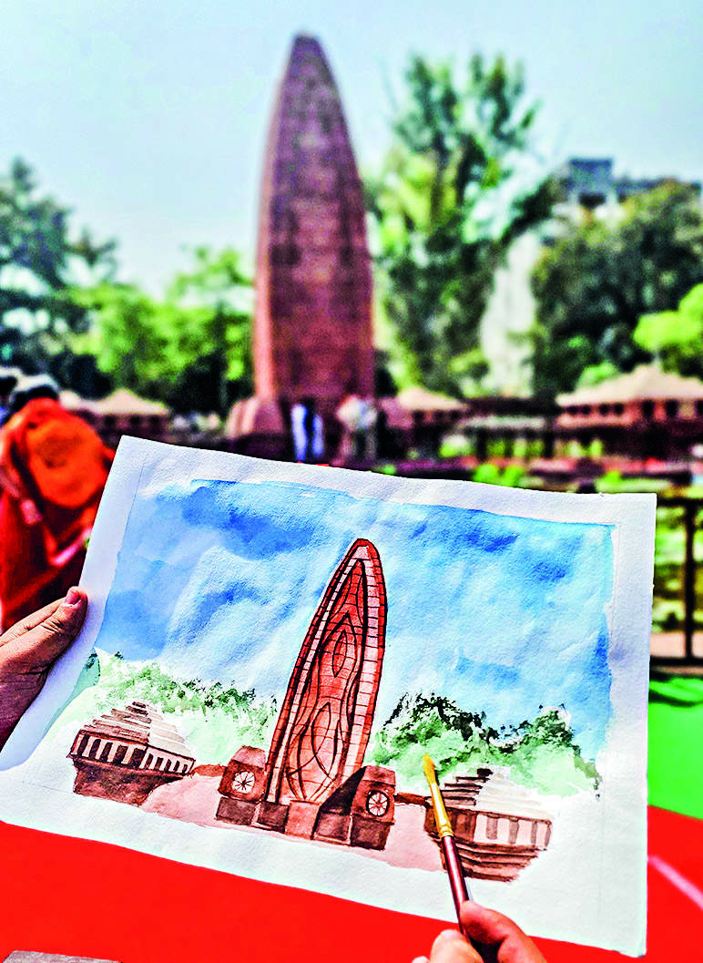 Raj Singh Tattal  Stage 3 of my drawing to commemorate the 100th  anniversary of the The Jallianwala Bagh massacre on April 13th 2019 This  is one of two pieces that i
