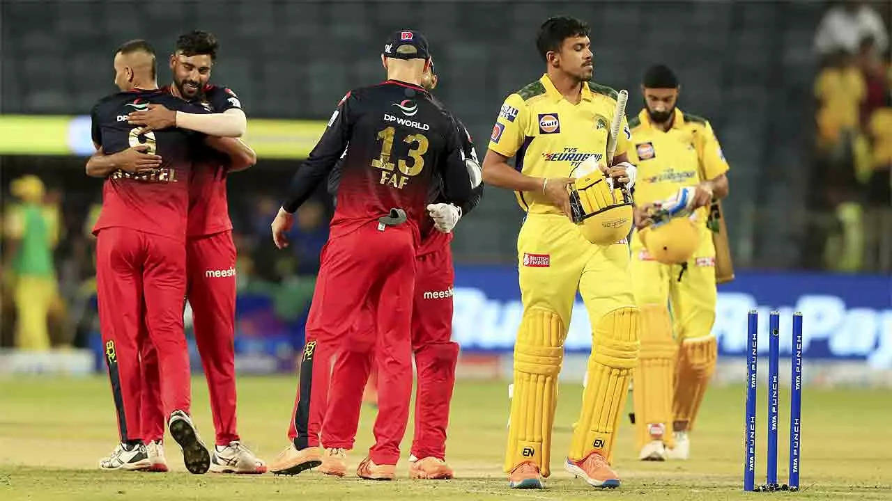 RCB players greet each other after their win against CSK. (BCCI/IPL/PTI Photo)