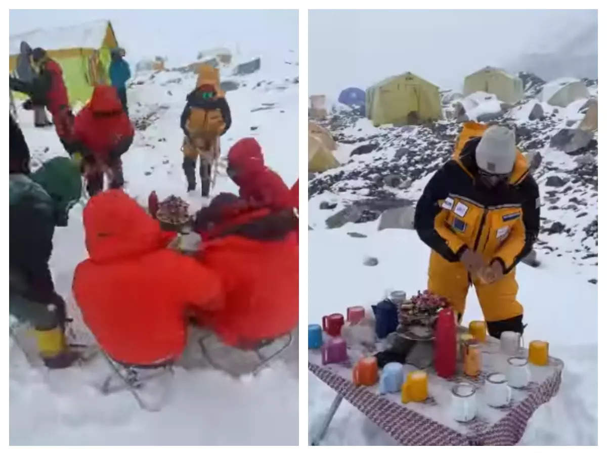 Watch: World's 'Highest Tea Party' at Mt Everest - Times of India
