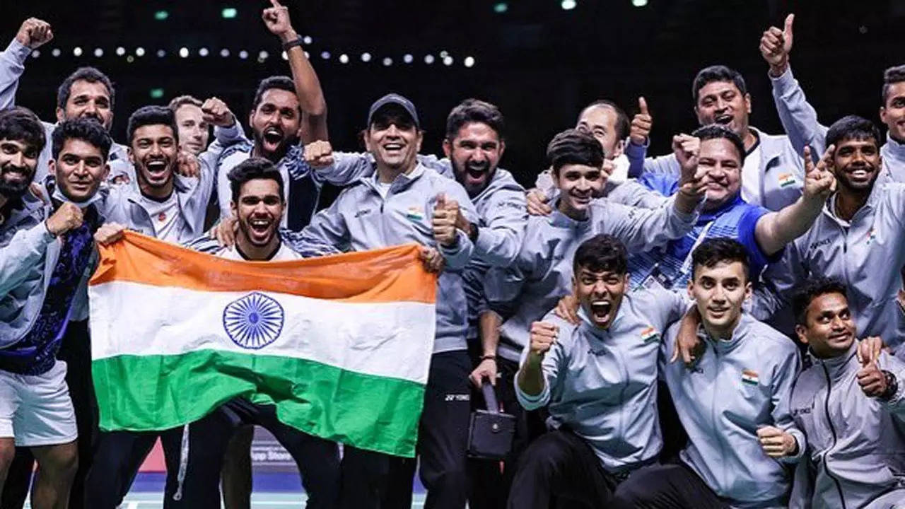 India create badminton history, beat Indonesia 3-0 to win maiden Thomas Cup title