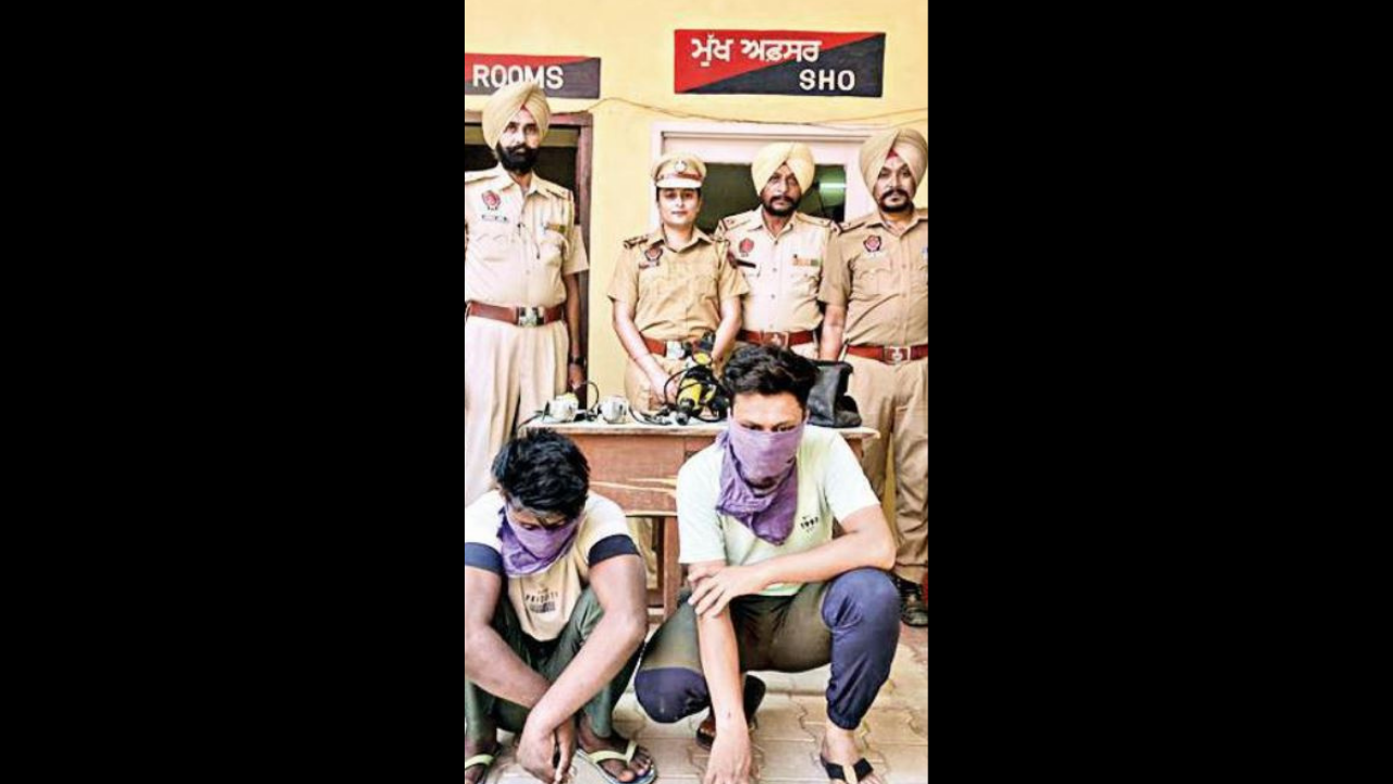 The two accused in police custody in Mohali on Monday