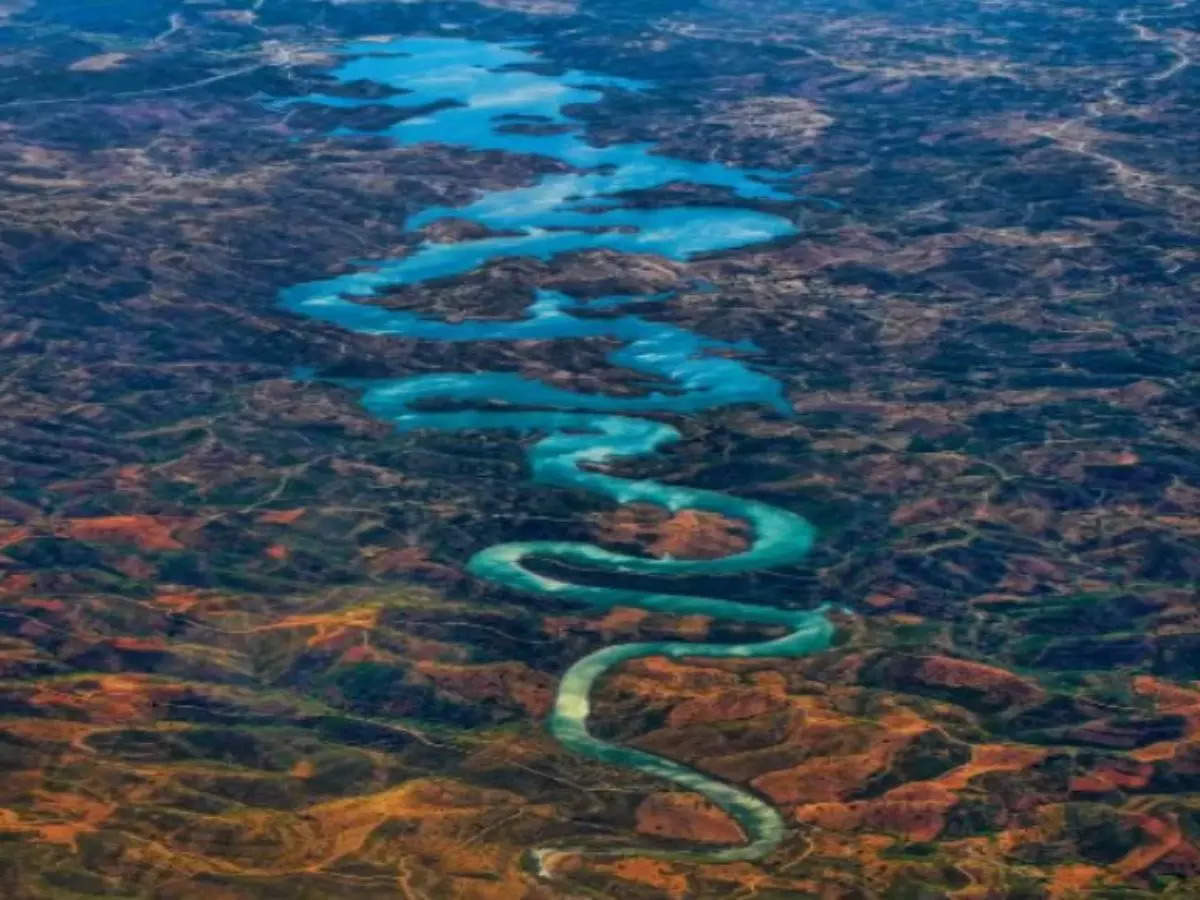 Enchanting World This River In Portugal Looks Like A Blue Dragon   Msid 91755416,width 96,height 65.cms